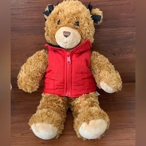 Build-A-Bear Brown Plush Bear w/ Quilted Vest